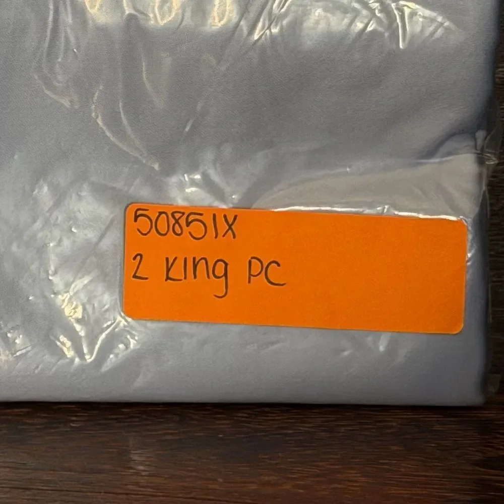 The Company Store Legends Supima Sateen Pillowcase Set King Blue/Silver NWOT